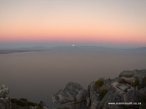 False Bay in the picture, at moonrise from Elsies Peak. Photo: Viv of Scenic South