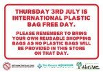 Take up the challenge and be plastic bag free on the 3 July!